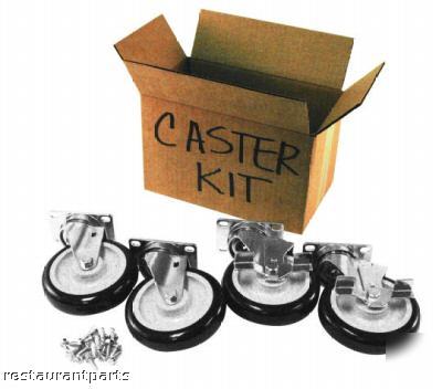 New caster set heavy duty plate commercial 5