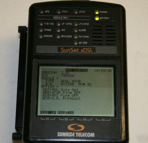 Sunrise telecom sunset xdsl w/ adsl-atu-r module dsl