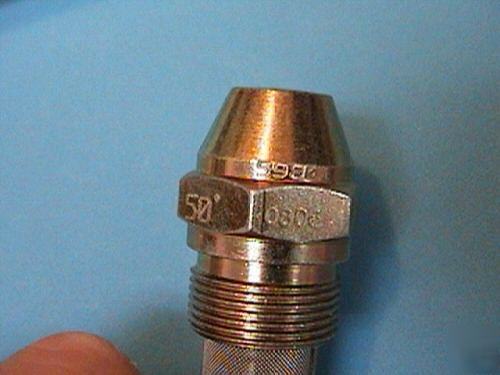 Boiler system fuel nozzle 50 deg semi solid spray cone 