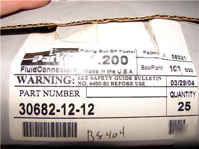 New parker #30682-12-12 female swivel in box 25 pcs jic