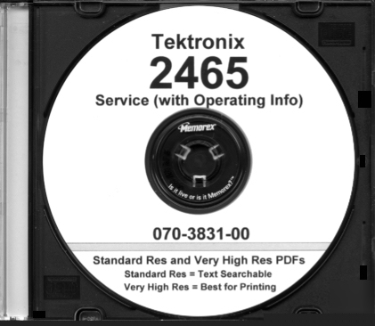Tek 2465 service manual w/opr info - 2 res +xtras 