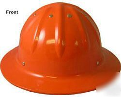 New skullbucket aluminum full brim hardhat hard hat ora