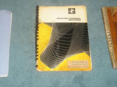 Pfauter P630 gear hob parts manual 