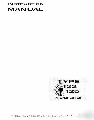 Tek tektronix 122 125 operation & service manual