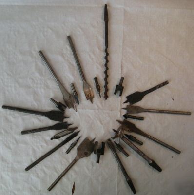Various drill bits - some vintage 21 in lot - only 99P