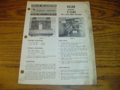 Wheel horse 1-0600 lawn tractor 7-1241 tiller part list