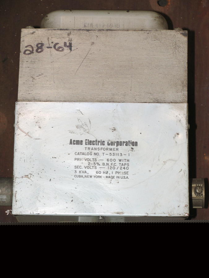Acme electric 3 kva dry type transformer single phase