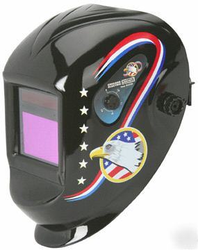 Extra large lens auto darkening welding helmet