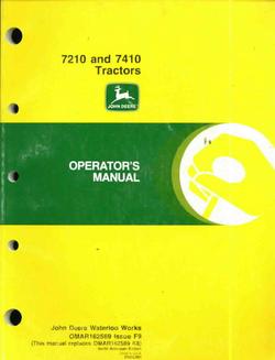 John deere operators manual for 7210 7410 tractors g