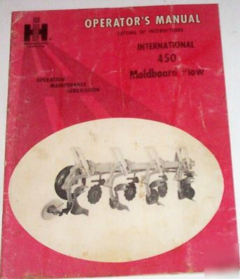  ihc 450 moldboard plow operators manual