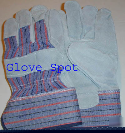 4 pr leather work gloves leather palm garden dig $12