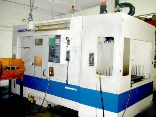 Daewoo puma 200 c-gl cnc turning center lathe robot bin