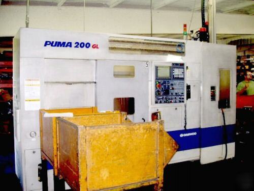 Daewoo puma 200 c-gl cnc turning center lathe robot bin