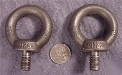 New 2 heavy duty steel iron lifting eyebolts eye bolt a