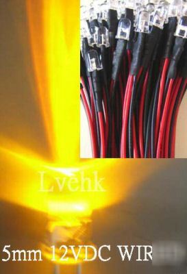 30P 12V dc pre wired 5MM 13,000MCD amber led custom car