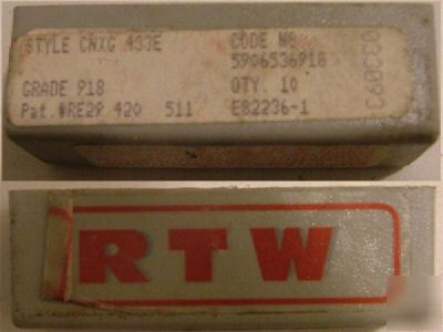 Lot of 40 rtw carbide inserts cnxg 433X grade 918