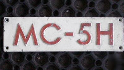 Okuma 5HMC5H______ mc-__ __ __________sign / nameplate