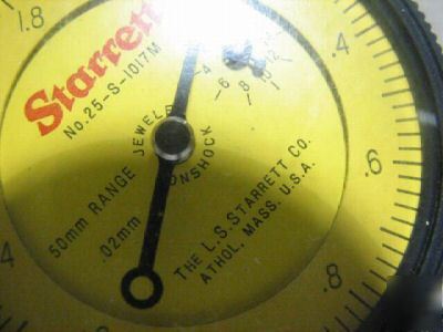 Starrett outside dial indicator gage caliper 25MM 1017M