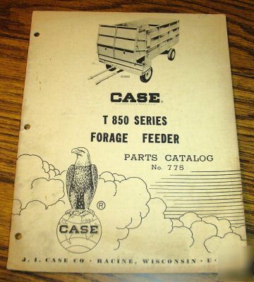 Case T180-T853 forage feeder parts catalog manual wagon