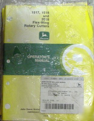 John deere flex-wing cutter op manual 1517 1518 & 2018