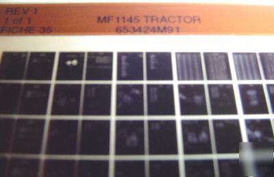 Massey ferguson 1145 tractor parts book microfiche mf