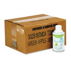 Metered aerosol fragrance dispenser refills, green appl