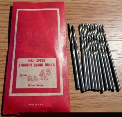 12PC jobber length #45 hss drill