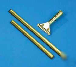 Golden clip window squeegee - brass channel - 18