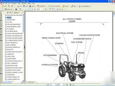 Kubota L2500F 2X 4 tractor parts manual