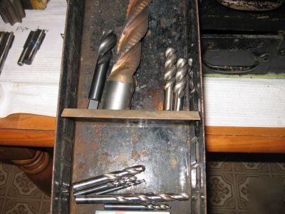 New tool box and drill bits and used