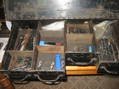 New tool box and drill bits and used