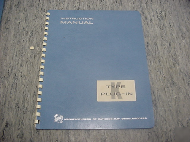 Tektronix type k plug-in manual