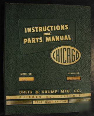 Chicago model 68C instructions & parts catalog