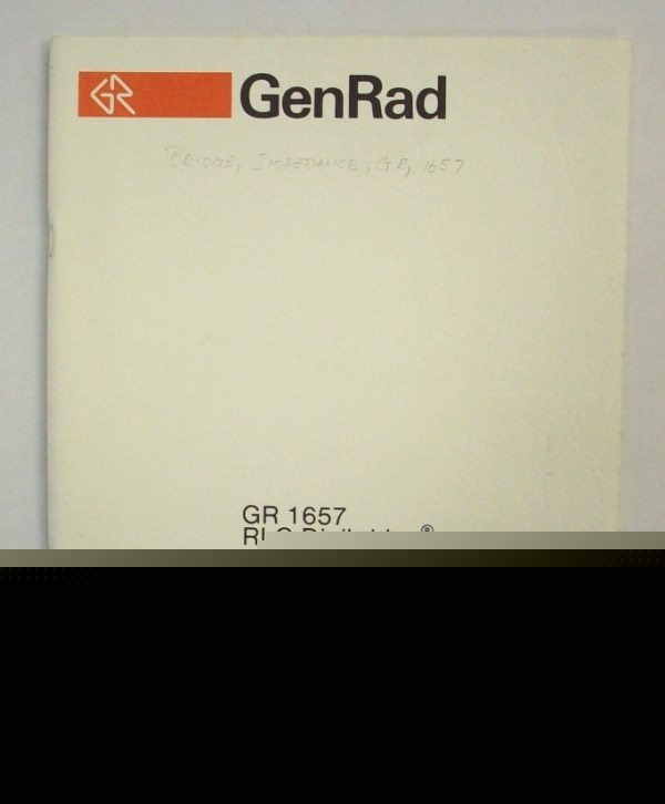 General radio gr 1657 rlc digibridge op/service manual