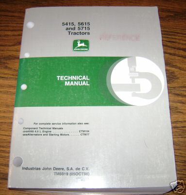 John deere 5415 5615 5715 tractor technical manual jd