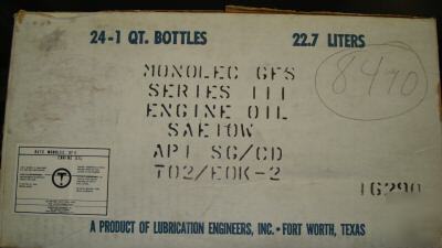 Lubrication engineers 8410 gfs oil sae 10 - case