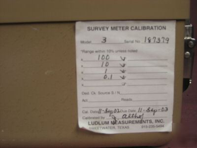 Ludlum survey geiger meter model 3 gamma probe 44-9