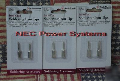 6 iron-clad soldering gun replacement tips radioshack