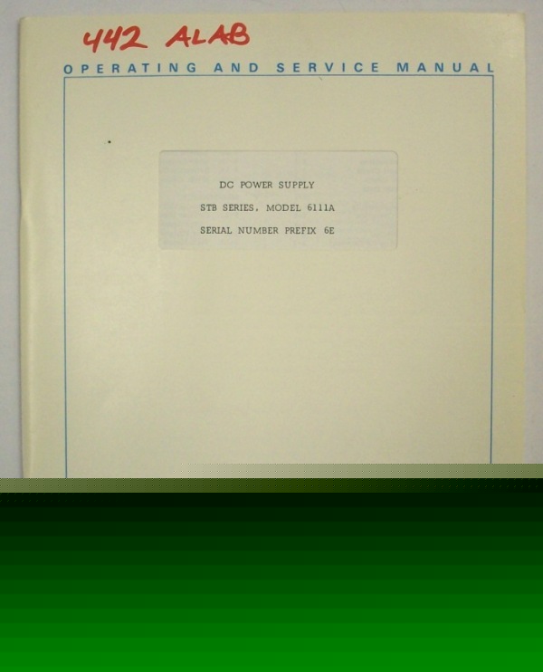 Hp 6111A dc power supply operating and service manual