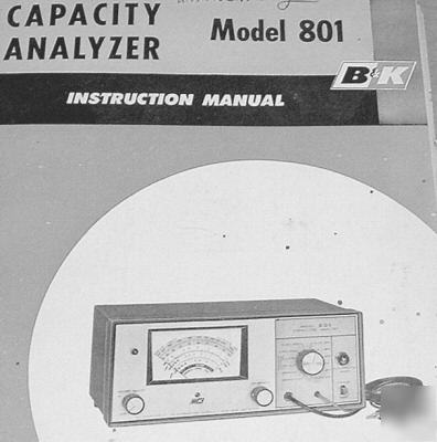 Manual + schematic = b&k 801 capacity analyzer analyst