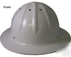 New skullbucket aluminum full brim hardhat hard hat whi