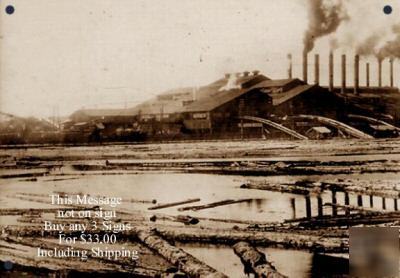  logging forestry lumber mill metal photo sign