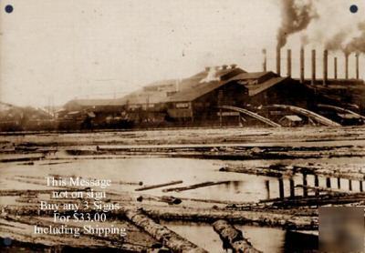  logging forestry lumber mill metal photo sign