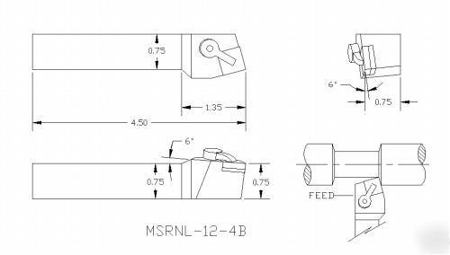 New valenite tool kit msrnl-12-4B w/ pcbn edge inserts