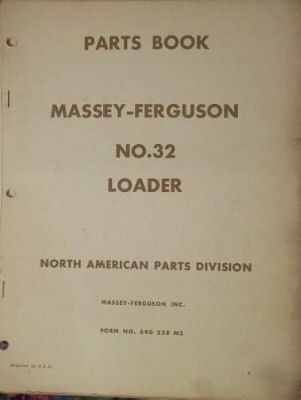 1958 massey ferguson 32 loader parts manual