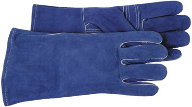 Premium blue welder's glove -- boss
