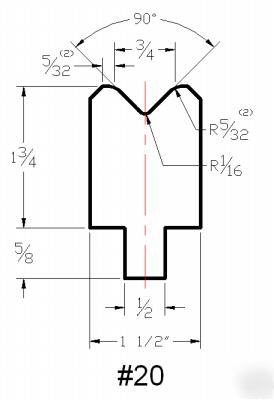 Press brake die tooling die #20 x 28