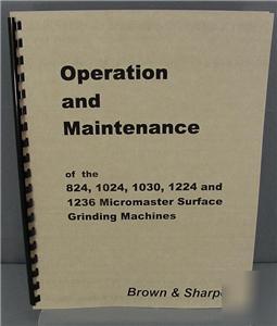 Brown & sharpe micromaster grinder service manual