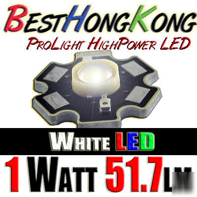High power led set of 5000 prolight 1W white 51.7 lumen
