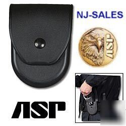 New asp police black leather handcuff duty case ( )